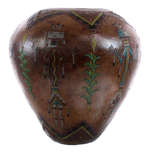 Navajo Kachina Figure Hand Crafted Pot By Artist Nancy Chilly JX122886